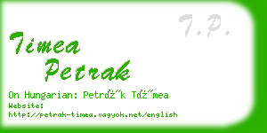 timea petrak business card